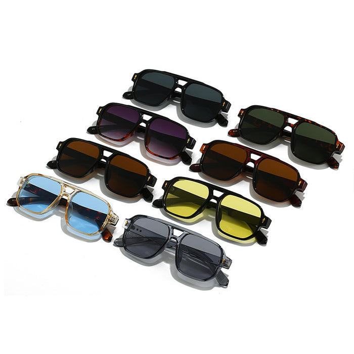 Wholesale Double beam sunglasses, personalized arrow shaped sunglasses, large frame sunglasses, sunscreen, fashionable and high-end glasses