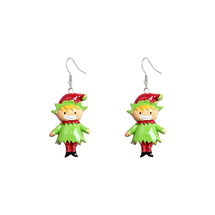 Wholesale Christmas  snowflake earrings,  candy cane bell elk earrings,  Christmas hat earrings