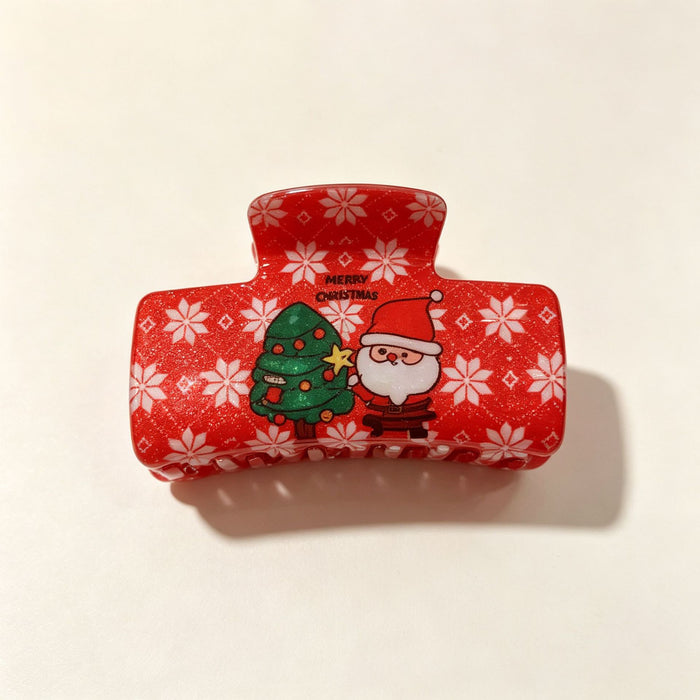 Wholesale Christmas PVC Shark Claw Hair Clip Cute Deer Snowman Design Women S Everyday Hair Accessory Boutique Resale Gift