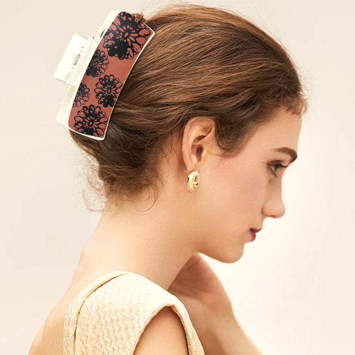 Wholesale Red Black Five flower square Hair Clips