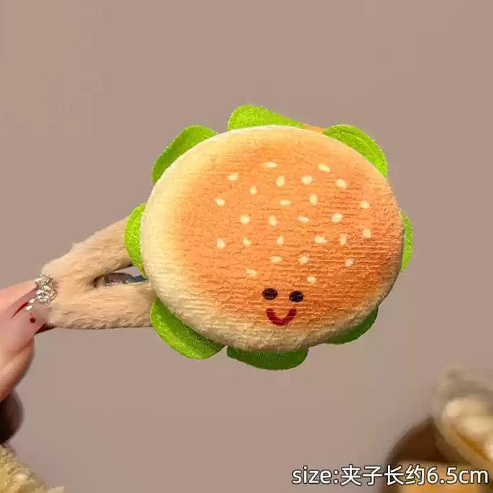 Wholesale Coffee Cartoon Cute Burger Hair Clip Toast Hair Clip Headpiece