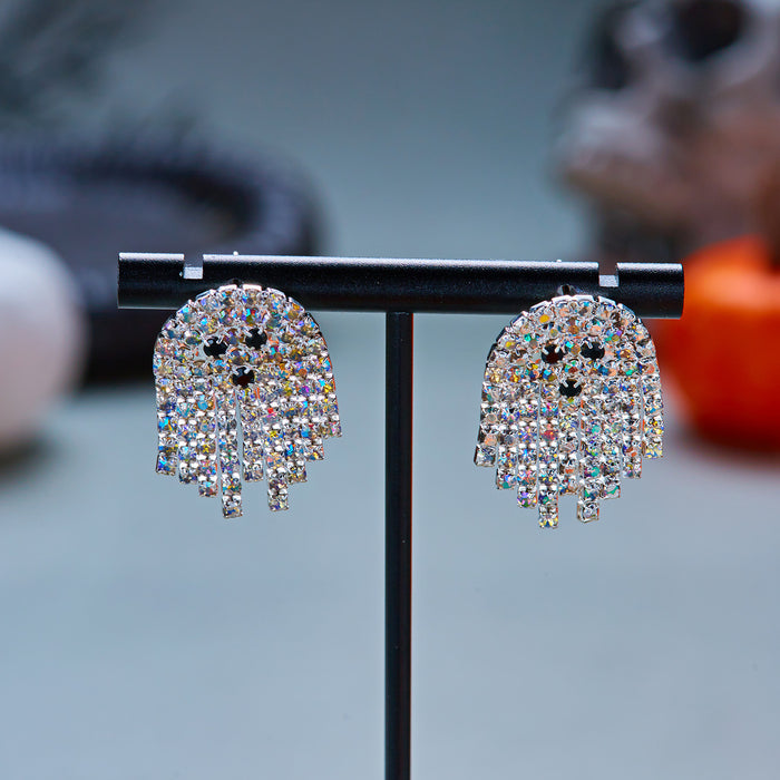 Wholesale Trendy Ghost Tassel Earrings Colorful Diamond  Party Jewelry Accessory