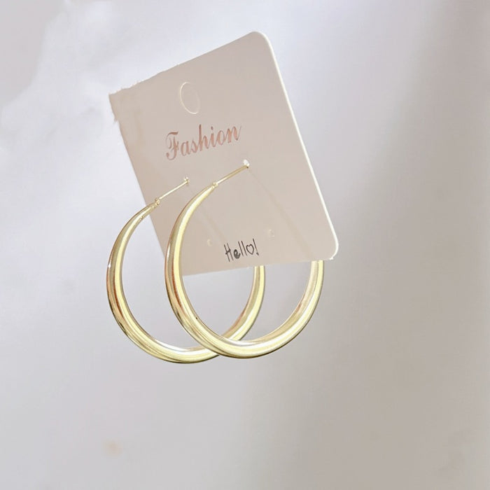 Wholesale Geometric Round Gold Hoop Earrings Trendy Jewelry Accessory MOQ≥3