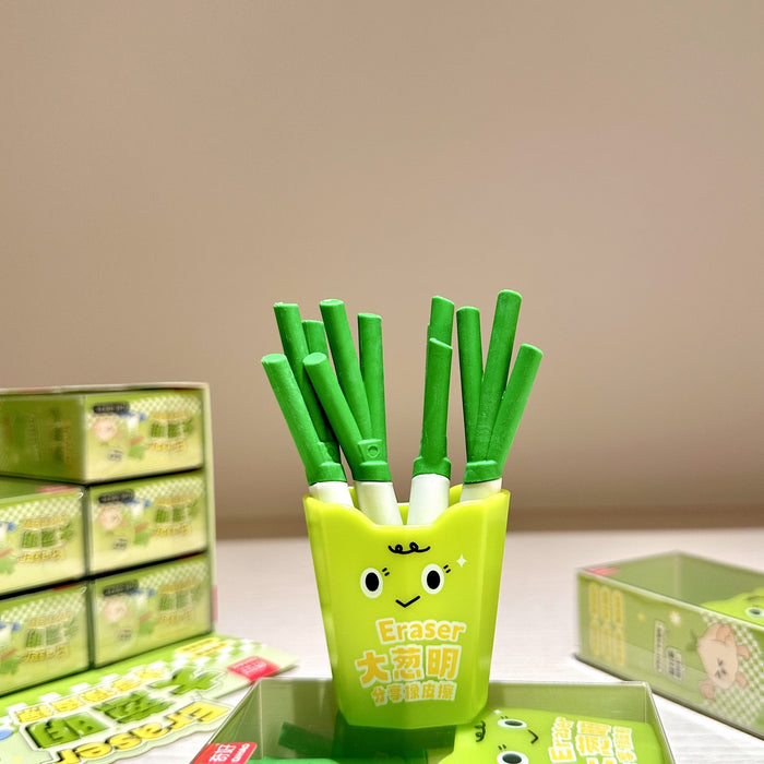 Wholesale Green Onion Eraser Simulation Creative Erasing