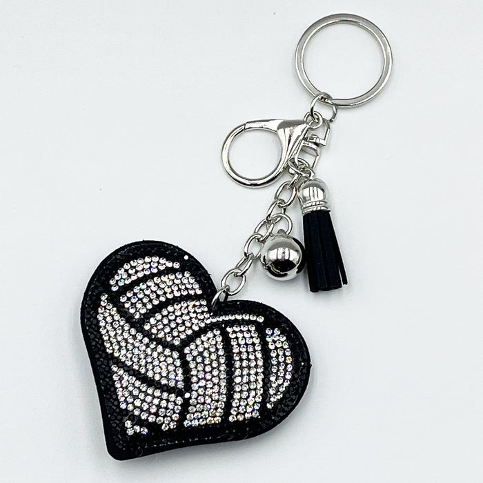 Wholesale Rhinestone Heart Sports Ball Rhinestone Keychain