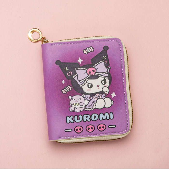 Wholesale Cute PU printed short zippered children' s wallet