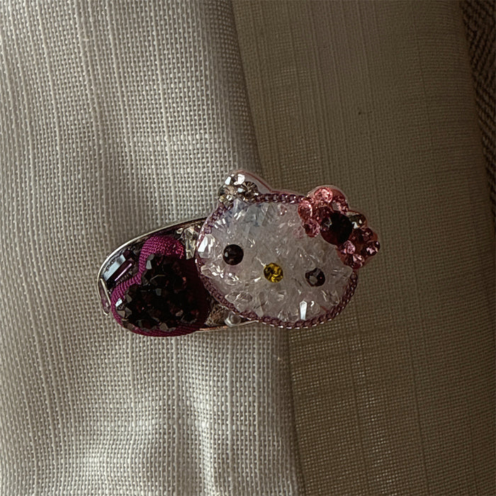 Wholesale Full Diamond Cat Cute Hair Clips for Girl