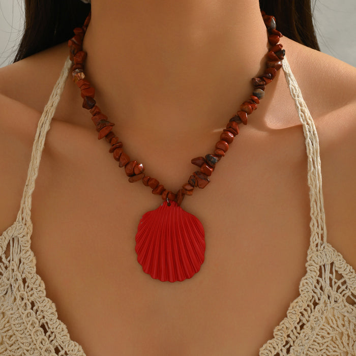 Wholesale Exaggerated Shell Necklace Irregular Gravel Fashion Ethnic Necklace