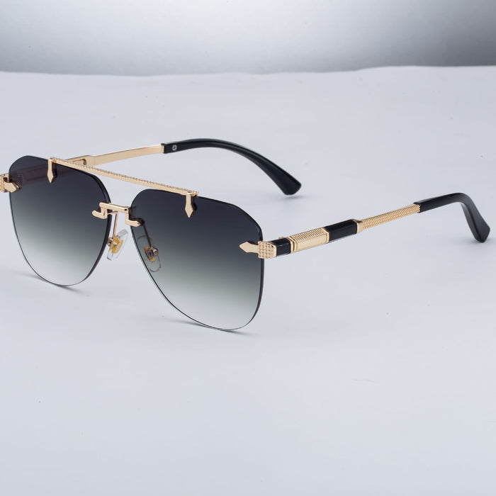 Wholesale New Fashionable Frameless Sunglasses with Personalized and Trendy Double Beam Sunscreen Sunglasses