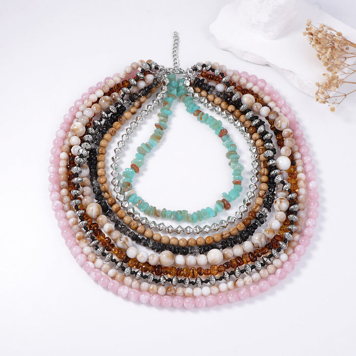 Wholesale Fashion Bohemian Color Multi-layer Beaded Necklace All-match Casual