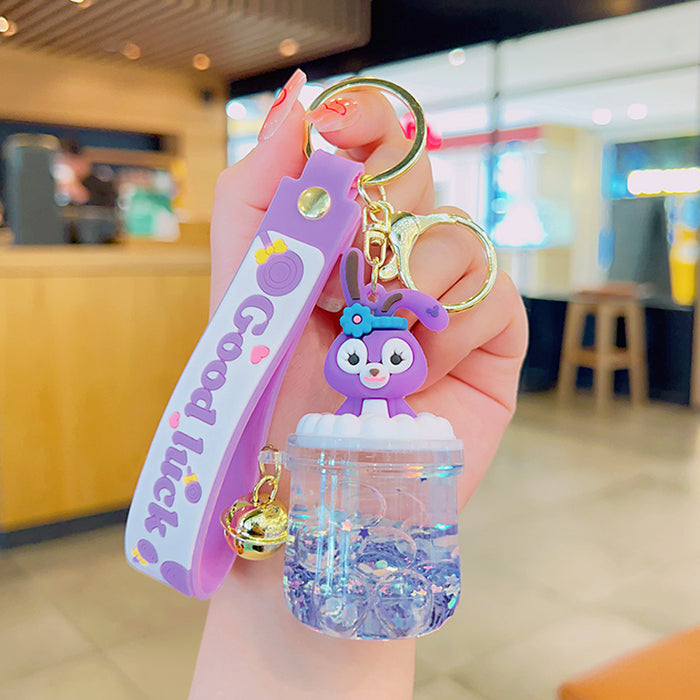 Wholesale Cartoon Acrylic Quicksand Bottle Oil Keychain JDC-KC-KuM014