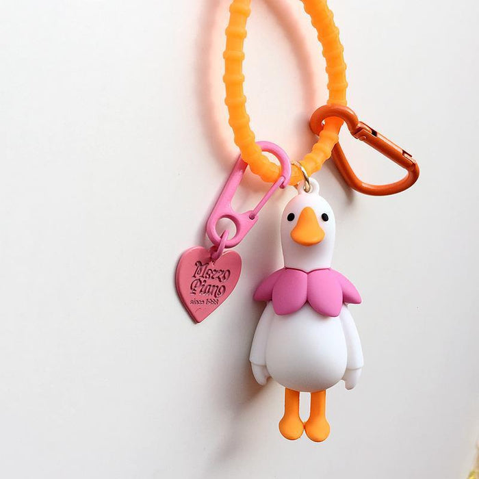 Wholesale   jewelry cartoon silicone keychain flower chicken pendant women's bag pendant