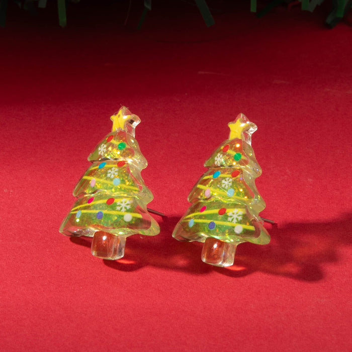 Wholesale Electroplated Resin Christmas Stud Earrings Snowman Santa Tree Fashion Jewelry Accessory Gift MOQ≥2