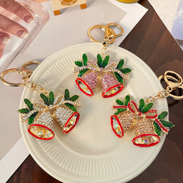 Wholesale Rhinestone Christmas Bell Car Keychain - Fashion Accessory for Boutique