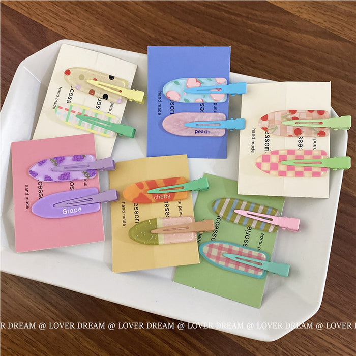 Wholesale Plaid seamless clip hair clip makeup clip bangs clip hair accessory