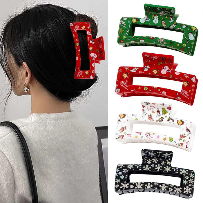 Wholesale Christmas hair clip,  reindeer snowman print,  shark clip,  cartoon hair accessory