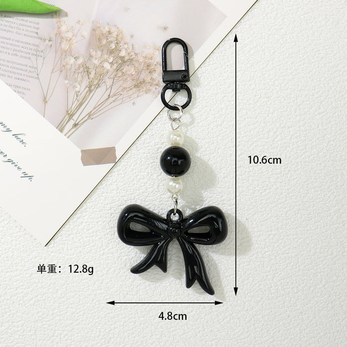 Wholesale Sweet Style Acrylic Bow Bag Charm - Red Decorative Gift Accessory MOQ≥2