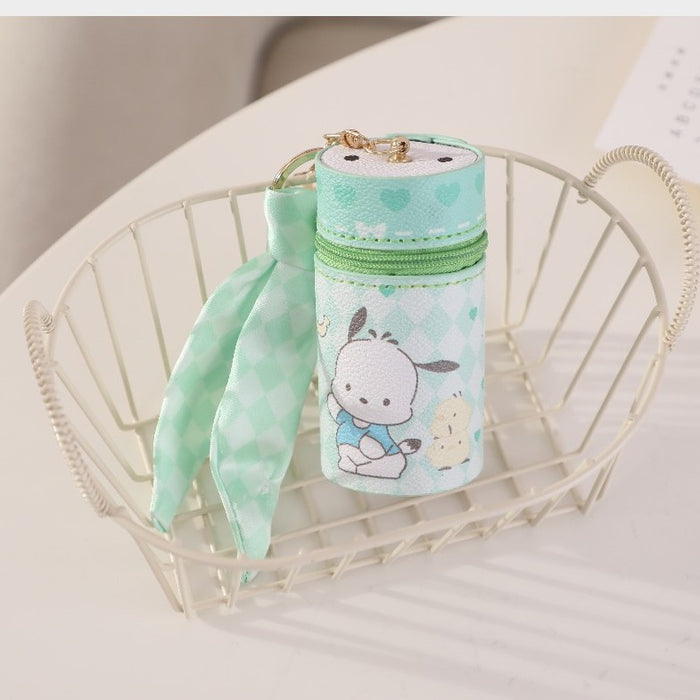 Wholesale Cute Trendy Bucket Bag Keychain Star White PU Jewelry Makeup Pouch