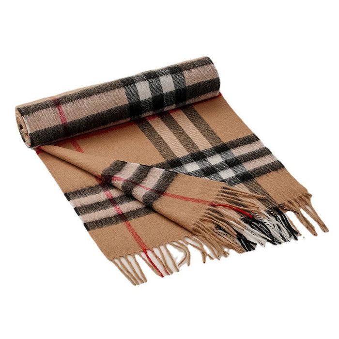 Wholesale Scarf Wool Warm Winter Plaid Tassel Shawl (F) JDC-SF-HZC001