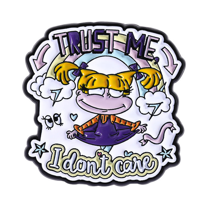 Wholesale Cartoon little girl brooch animation metal badge