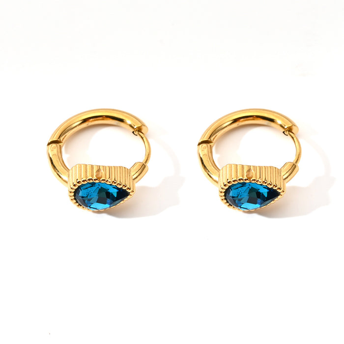 Wholesale Stainless steel heart-shaped earrings with niche temperament, fashionable personality, light luxury, heart studded diamond earrings wholesale