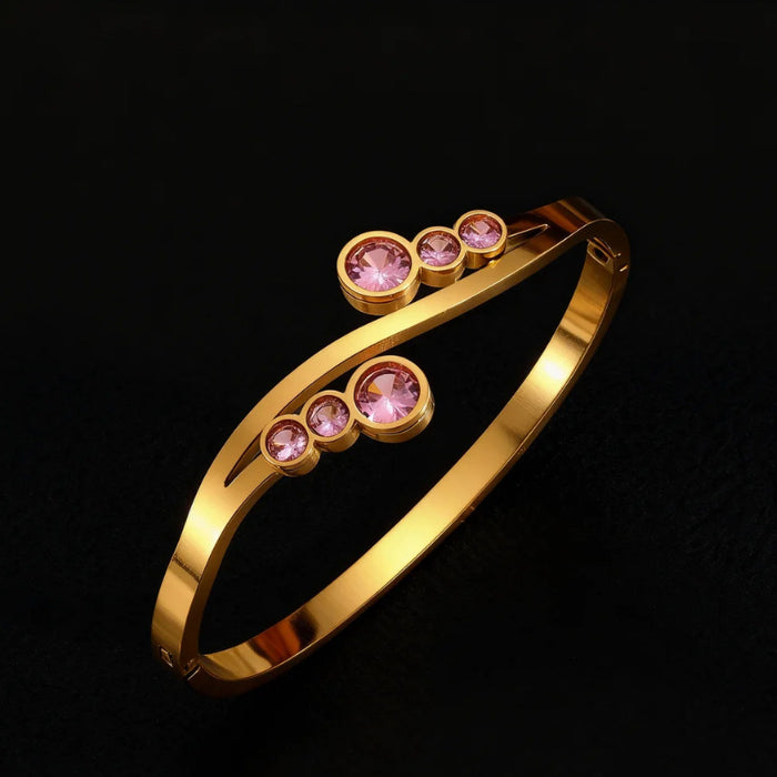 Wholesale Titanium steel versatile minimalist geometric circular bracelet