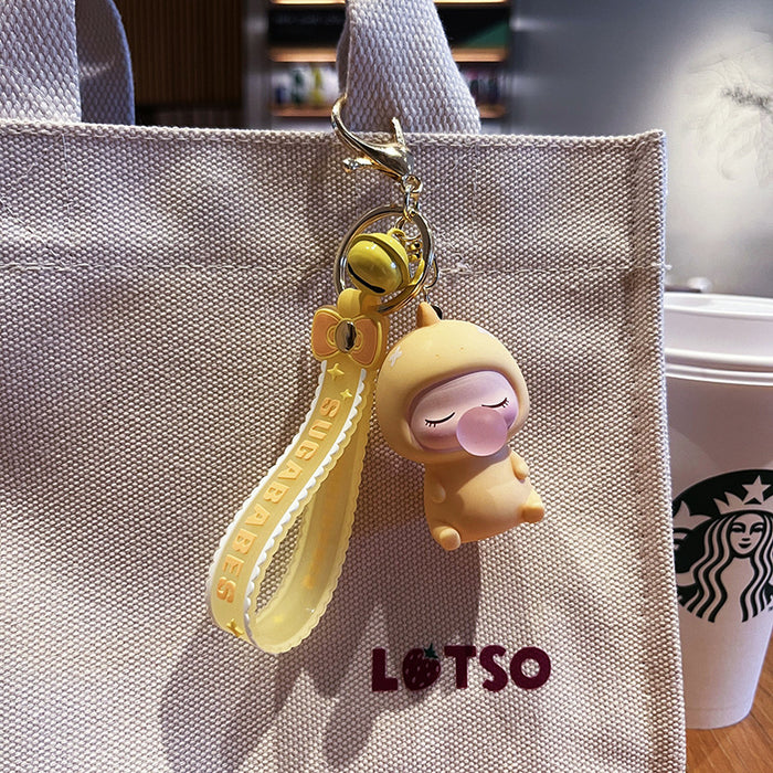 Wholesale Dudu Little Dinosaur Cartoon Keychain Couple Bag Pendant Creative Bubble Doll Small Gift