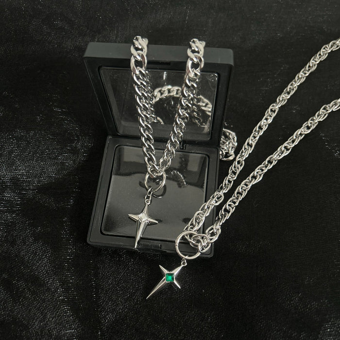 Wholesale Titanium steel non fading cross pendant necklace, niche design, high-end and versatile necklace accessory