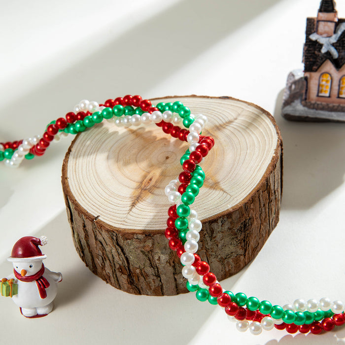 Wholesale Imitation Pearl Braided Layering Necklace Trendy Christmas Gift for Women MOQ≥2