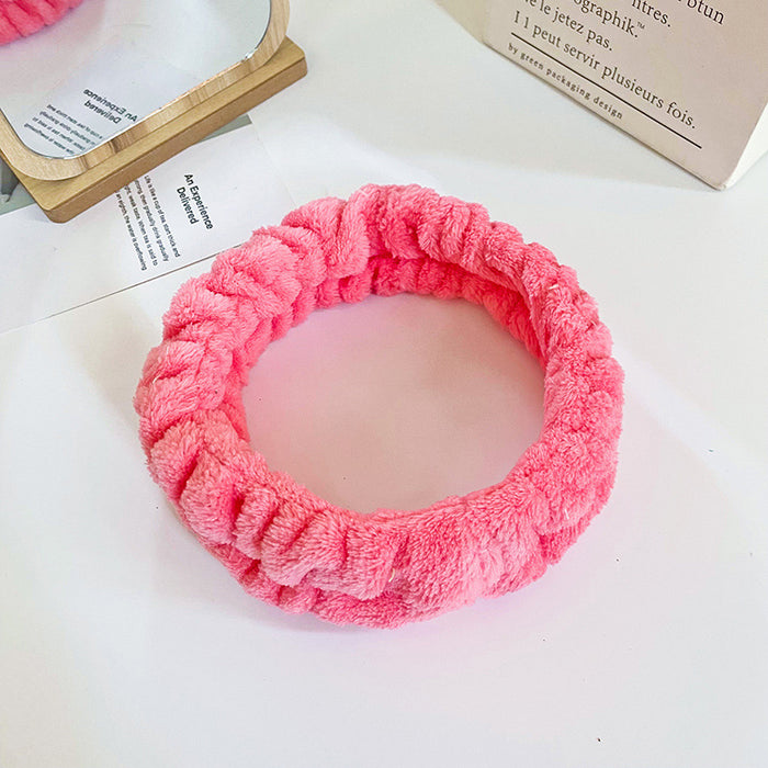 Wholesale Hairbands and Wristbands Set Hot Selling Women' s Face Wash Non-Slip Headband Pleated Hair Accessories Hairbands