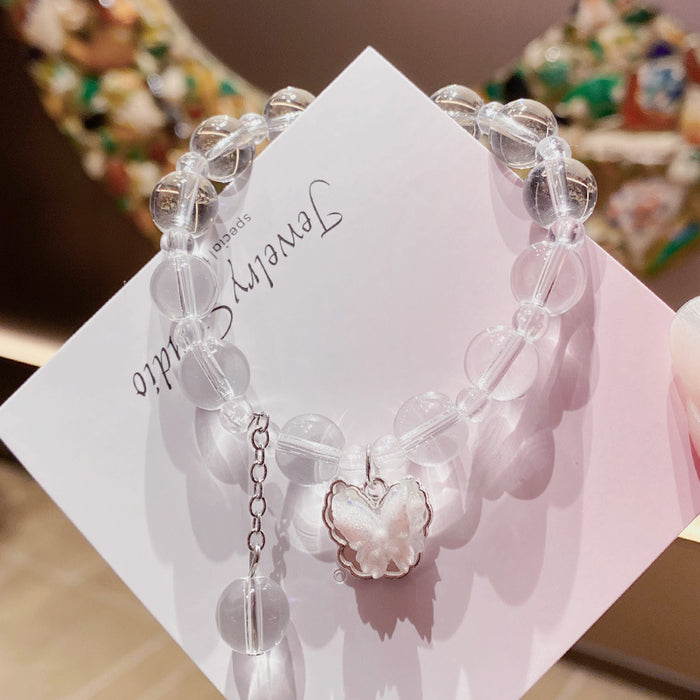 Wholesale Glass Butterfly Bracelet Trendy Handmade Fashion Accessory MOQ≥3