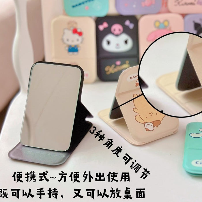 Wholesale Cartoon portable makeup mirror portable small mirror desktop folding mirror student dormitory HD dressing mirror
