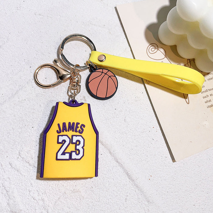 Wholesale Silicone Cartoon Jersey Keychain JDC-KC-Qiwei026