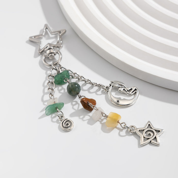 Wholesale Jewelry Creative Color Stone Keychain Alloy Accessories Bag Pendant