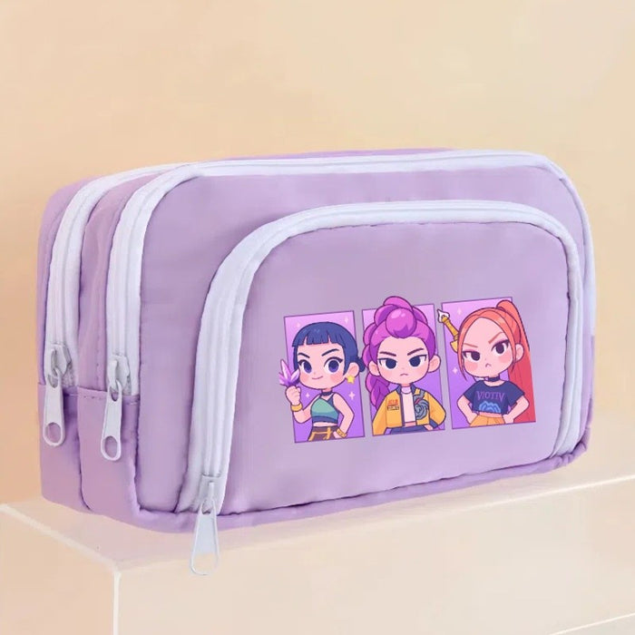 Wholesale KPOP Candy-colored cartoon print Pencil Bags for primary and secondary school girls