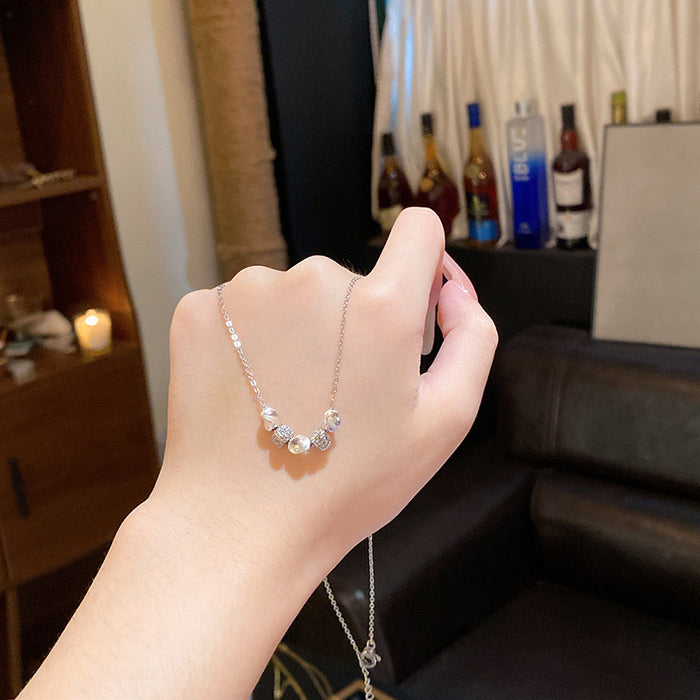 Wholesale Titanium Steel Micro Inlaid Zircon Clavicle Chain