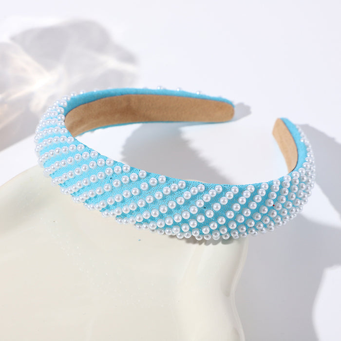 Wholesale Twill pearl headband,  fashionable and versatile,  face washing headband,  elegant hair accessories