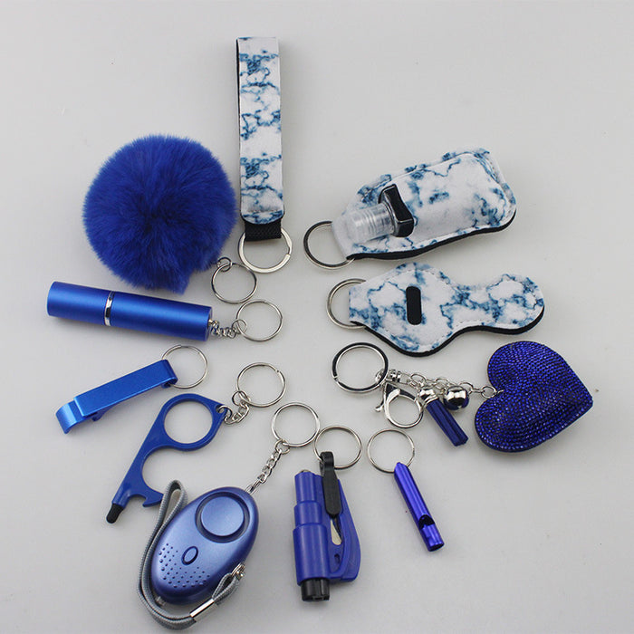 Wholesale Multifunctional Plush Diamond Heart 5-piece Keychain 12-piece Set JDC-KC-TouMS038