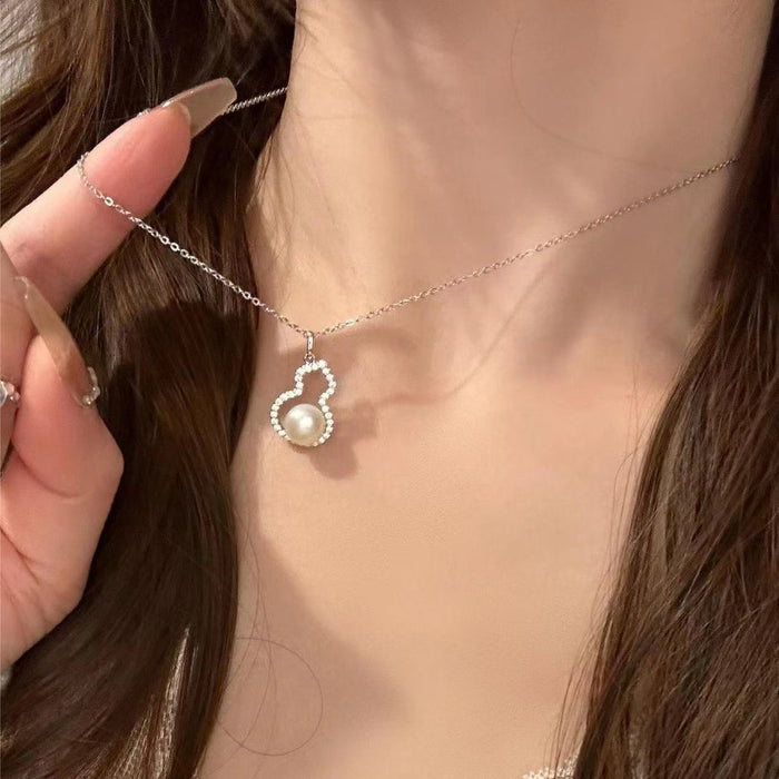 Wholesale Ruyi Pearl Gourd Necklace, Women's Versatile Style, Fashionable, High end, Light Luxury Pendant, Clavicle Chain