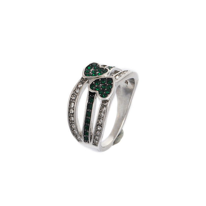 Wholesale Ring set with diamonds, heart ring, personalized ring, fashionable, simple, retro, posing ring