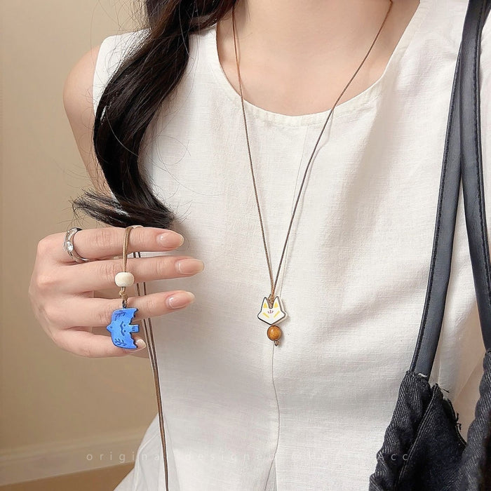 Wholesale Pendant necklace, long accessory, niche design, simple collarbone chain