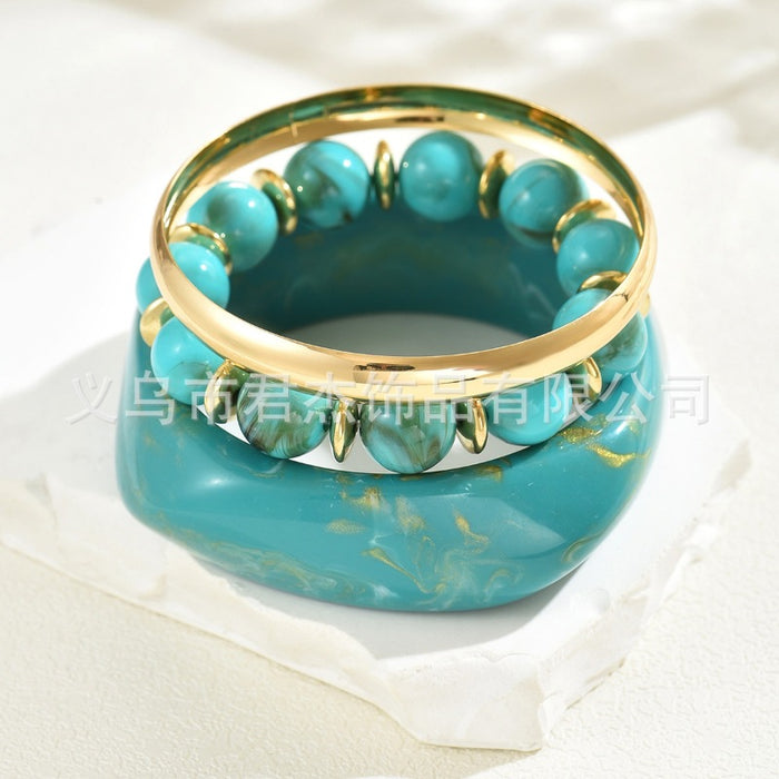 Wholesale Fashion bead set resin bracelet bracelet medieval geometric metal bracelet bracelet bracelet