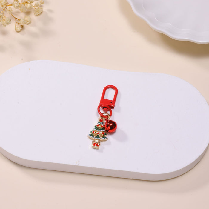 Wholesale Christmas gift keychain cartoon bell old man snowflake pendant bag jewelry pendant