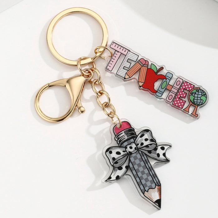 Wholesale Bow Pencil Letter Strip Keychain
