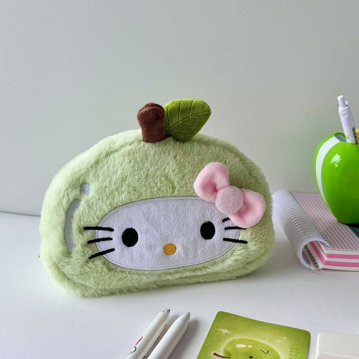Wholesale Plush Apple Cat Pencil Bags