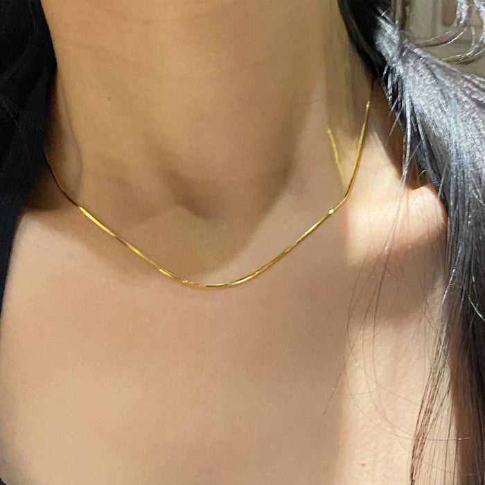 Wholesale M-clasp snake bone chain necklace/ choker,  versatile clavicle titanium steel chain