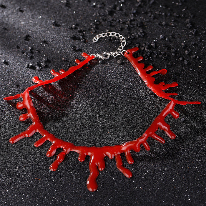 Wholesale Plastic Halloween Bleeding Necklace JDC-NE-GangM005