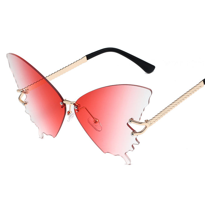 Wholesale Butterfly Large Frame Women's PC Sunglasses JDC-SG-HongR015