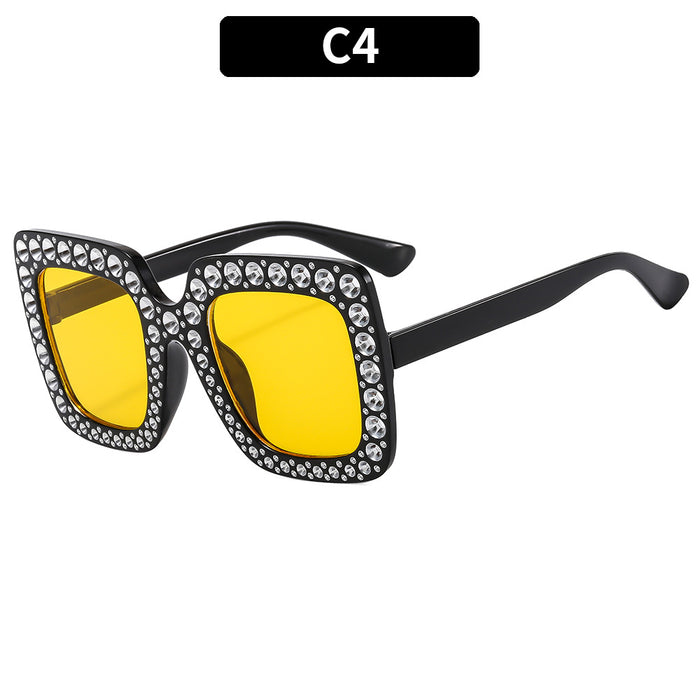 Wholesale Square Rhinestone Disco Sunglasses