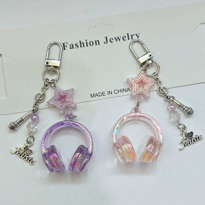 Wholesale Headphone Keychain Star Mobile Phone Chain Pendant Bag Pendant